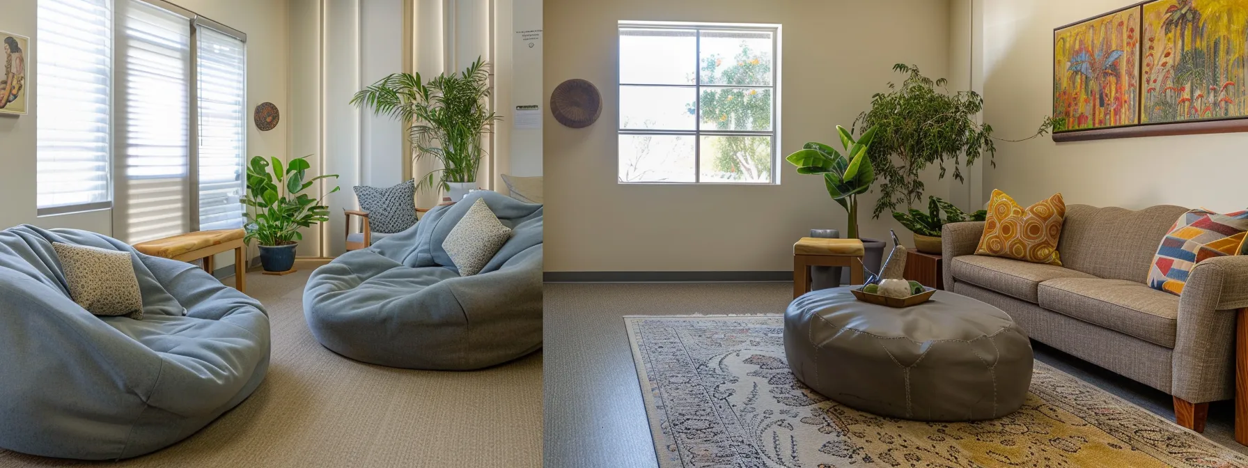 a warm, inviting therapy room filled with soft furniture and calming decor, where a diverse group of veterans engages in a supportive group therapy session, emphasizing connection, healing, and shared resilience.