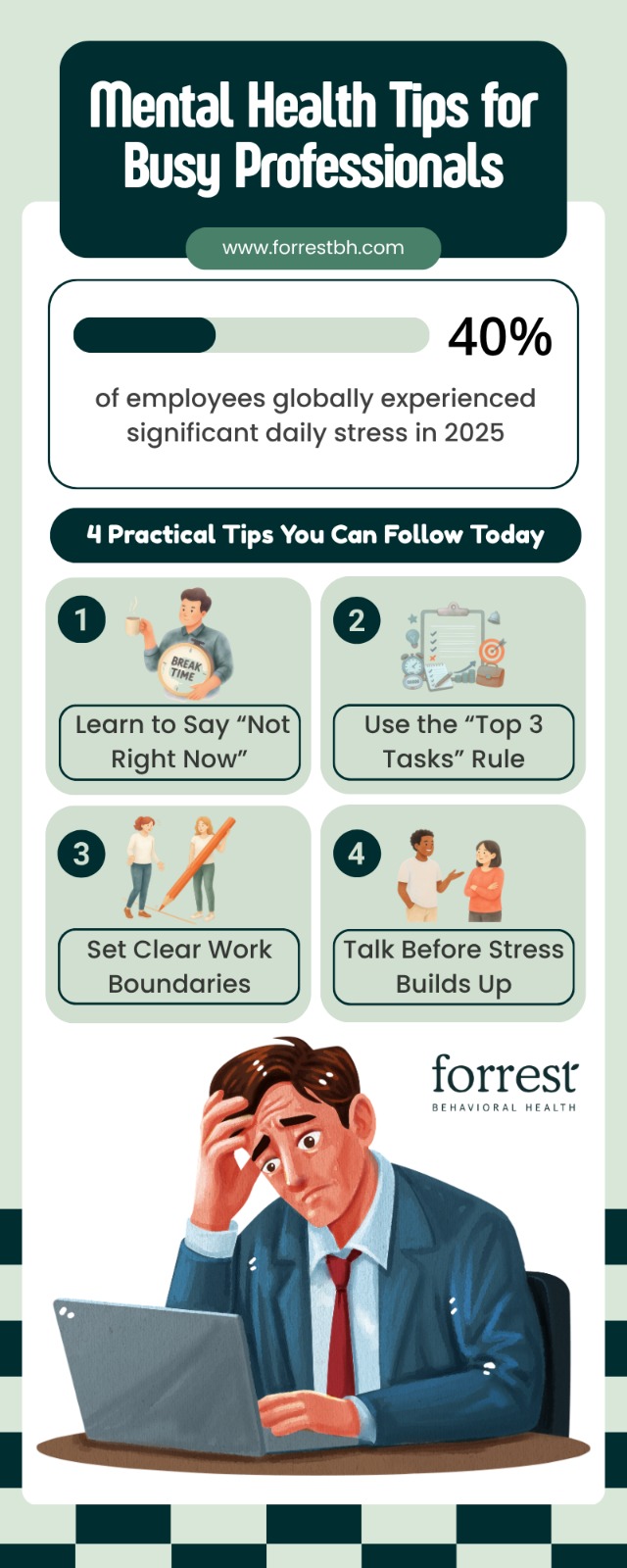 Mental Health Tips For Busy Professionals To Avoid Burnout Forrest Behavioral Health